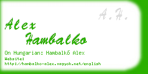 alex hambalko business card
