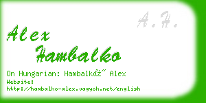 alex hambalko business card